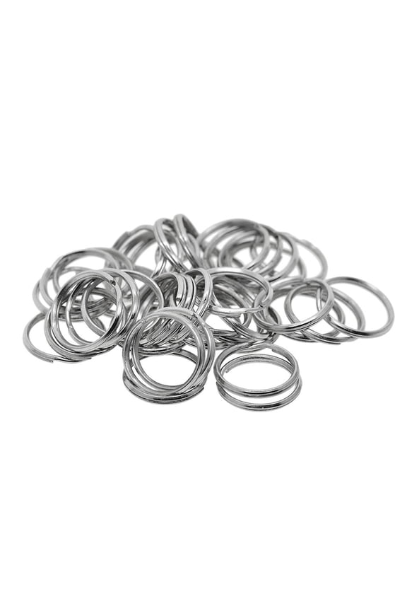 50Pcs Round Flat Key Chain Rings Metal Keyring for Organization Leather Craft Jewelry Making - 20mm