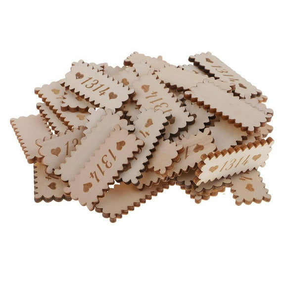 50Pcs Rustic Rectangle Wooden Embellishments Blank Wood Table Scatter for DIY Craft Baby Shower Wedding Birthday Party Decor