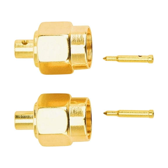 50Pcs SMA Solder Plugs Male Connectors for RG402/RG141 Semi-Rigid RF Cable