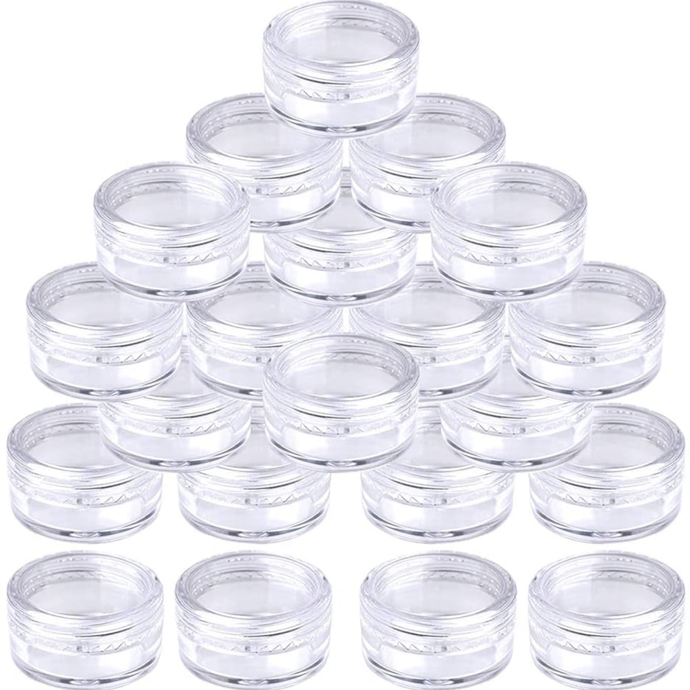 50Pcs Sample Pots Empty Cosmetic Jars Set Clear Round Travel Pots for