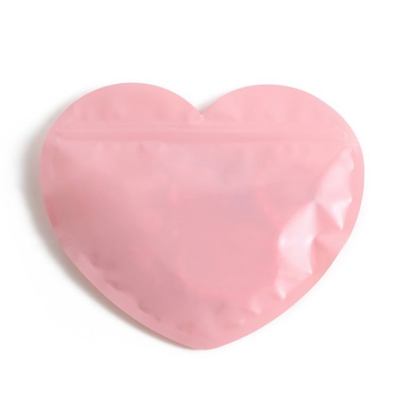50Pcs Sealing Jewelry Pouches Heart Shape Bag Jewelry Zipper Lock Pouch Convenient Cookie Packaging Bag