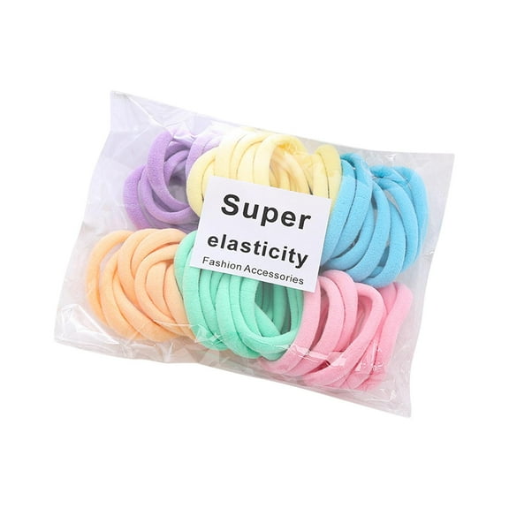 50Pcs Seamless Hair Ties Multicolor Hair Scrunchies for Child Baby Thin Hair Style B