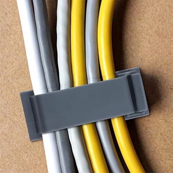 50Pcs Self Adhesive Cable Management Clips, Cable Organizers Wire Clips Cord Holder for TV PC Ethernet Cable Under Desk Home Office (Grey)