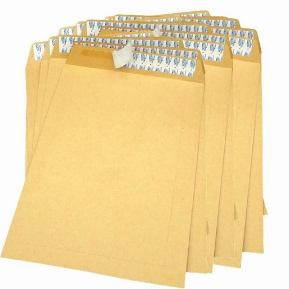 50Pcs Self Seal Mailing Envelope File Document Envelope for Documents Receipt, Picture, 10x7inches Large Envelope