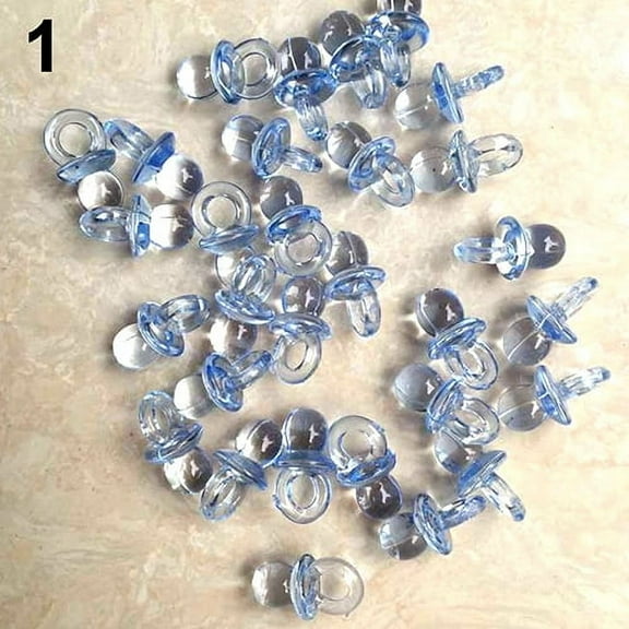 50Pcs/Set Acrylic Pacifiers Pendant Clear Mini Anti Rust Pacifiers Party Favor for Party