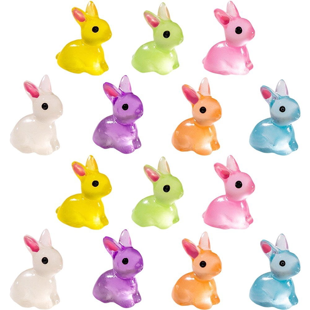 50Pcs/Set In The Dark Miniature Bunnies In The Dark Easter Luminous ...
