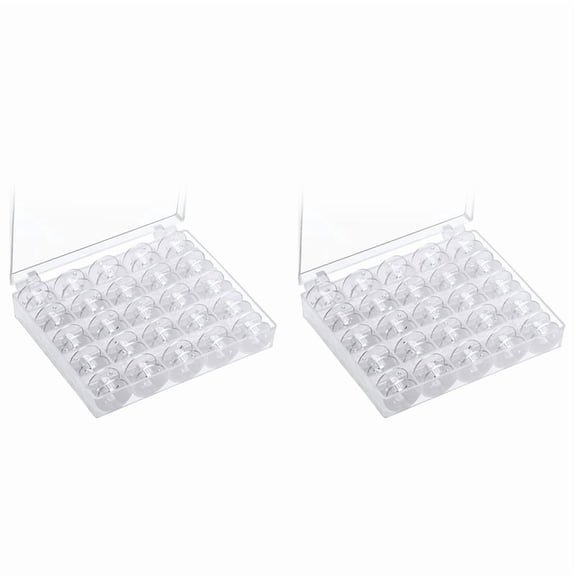 50Pcs Sewing Machine Bobbin, Universal Sewing Bobbins Plastic Sewing Machine Bobbin with Storage Box