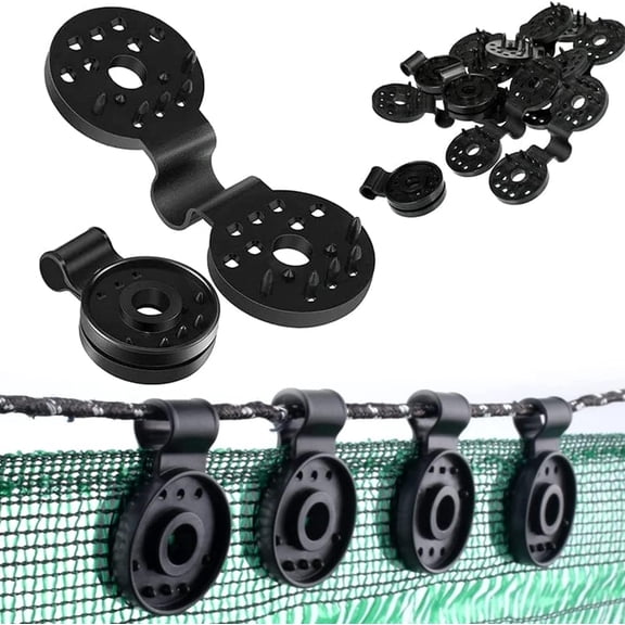 50Pcs Shade Cloth Heavy Duty Lock Grip, Shade Cloth Plastic Clips, Windproof Awning Clamp Grip, Round Plastic Black Clips for Sun Shade Net, Reusable Tent Accessory for Camping