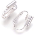 thumbnail image 1 of 50Pcs Silver Clip on Earring Converter Components U-Type Easy Open Ear Clips with Loop for Non Pierced Ears Turn Any Post into Clip on Dangle Earring Making, 1 of 2