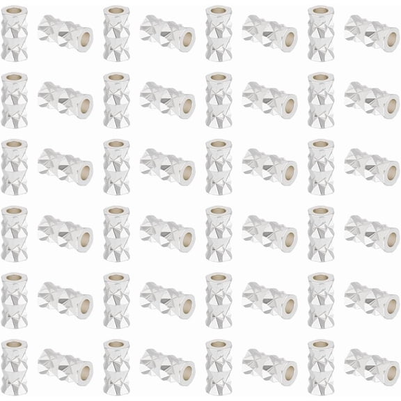 50Pcs Silver Filled Twist Crimp Beads Brass Crimp Tube Beads for DIY Jewelry Making Findings 6x3mm Hole: 1.6mm Silver DIY