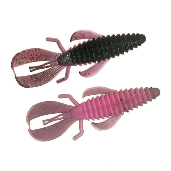 50Pcs Sinking Shrimp Lure 8Cm 4.7G Silicone Bait Fishing Wacky Rig Soft Worms For Freshwater Bass Trout 2# Pink