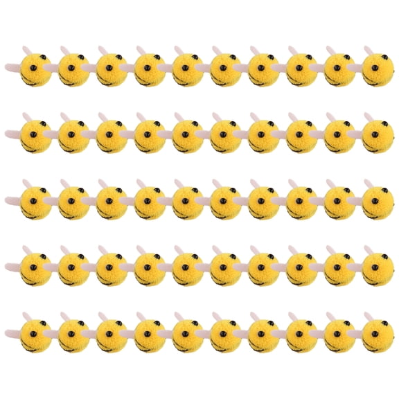 50Pcs Small Bees Decoration Felted Bumblebees Craft Balls For Art Craft Clothing Hat Bag And Baby Showers Decorations