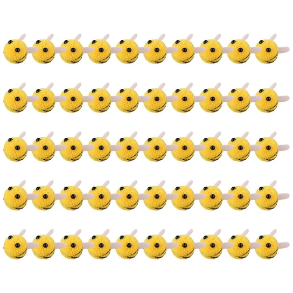 50Pcs Small Felted Bees Craft Balls Felted Bees For Art Craft Clothing Jewelry Accessories Baby Showers Decoration