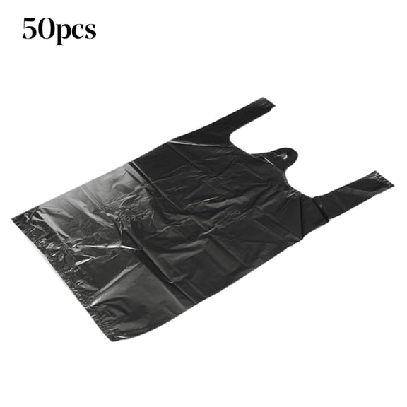 50Pcs Small Trash Bags - Black Garbage Bags Kitchen Trash Bags Unscented Trash Can Liners for Bathroom Cat Dog Waste Strong Wastebasket Liners