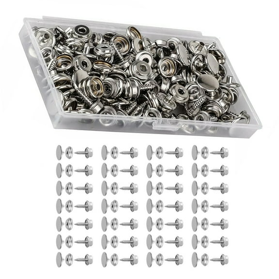 50Pcs Snap Fastener Button Set Heavy-Duty Structure, Long-Lasting Snap Buckle for Canvas, Leather, Furniture, Outdoor Use