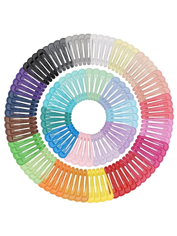 50Pcs Snap Hair Clips Candy Color Glossy 2 Inches No Slip Metal Hair Pins Clips Barrettes Accessories for Baby Girls Toddlers