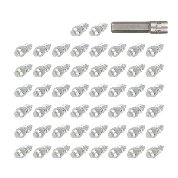 50Pcs Snow Chain Tire Studs Screw Snow Chain Tire Spikes Snow Chain Tire Studs Motorcycle Spikes Antislip Tire Screws