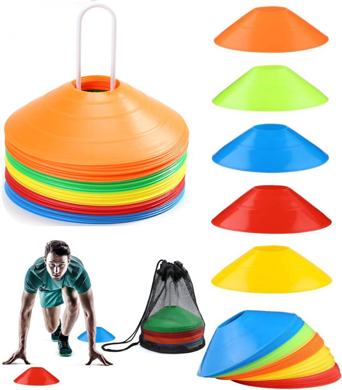 50Pcs Soccer Cones Sports Cones for Drills, Disc Cones, Mark Disc