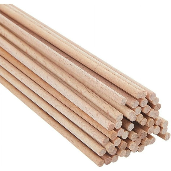 50Pcs Solid Wood Rod Wood Craft Rod 7.87x0.12 Inch Unfinished Natural Wood Rods Dowel Rod Hardwood Sticks Wooden Dowels for Crafts DIY Knitting Tapestry Home and Garden Decoration DIY