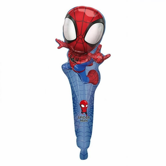 50Pcs Spider Anime Man Cartoon Character Aluminum Stick Balloons Bulk Party Decorations, Kids Birthday Favors, Reusable Handheld Balloons with Assorted Designs for Events, Festivals & Celebr
