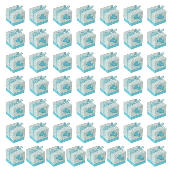 50Pcs Square Candy Boxes Multipurposes Love Heart Storage Container Decorative Boxes for Kid Birthday Festival