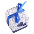 thumbnail image 1 of 50Pcs Square Shape Wedding Birthday Party Favor Chocolate Candy Gift Box with Ribbon Deep Blue, 1 of 2
