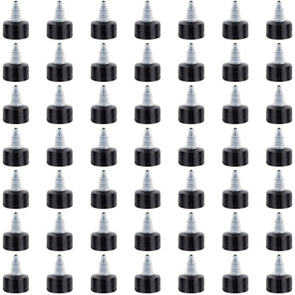50Pcs Squeeze Bottle Cap 28/410 Black Twist Bottle Caps Bottle Dispensing Caps Natural Twist Top Caps Bottle Lid Replacement Caps for Squeeze Bottles Water Glue Dispensing Caps DIY Black
