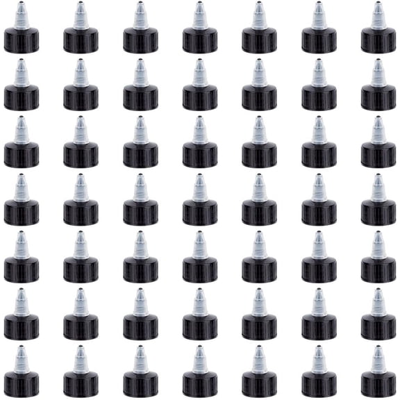 50Pcs Squeeze Bottle Cap 28/410 Black Twist Bottle Caps Bottle Dispensing Caps Natural Twist Top Caps Bottle Lid Replacement Caps for Squeeze Bottles Water Glue Dispensing Caps