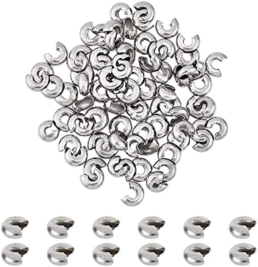 50Pcs Stainless Steel Bead Physical Stop 7x3mm Shutter Bead Chain Stopper Ball Chain Cord