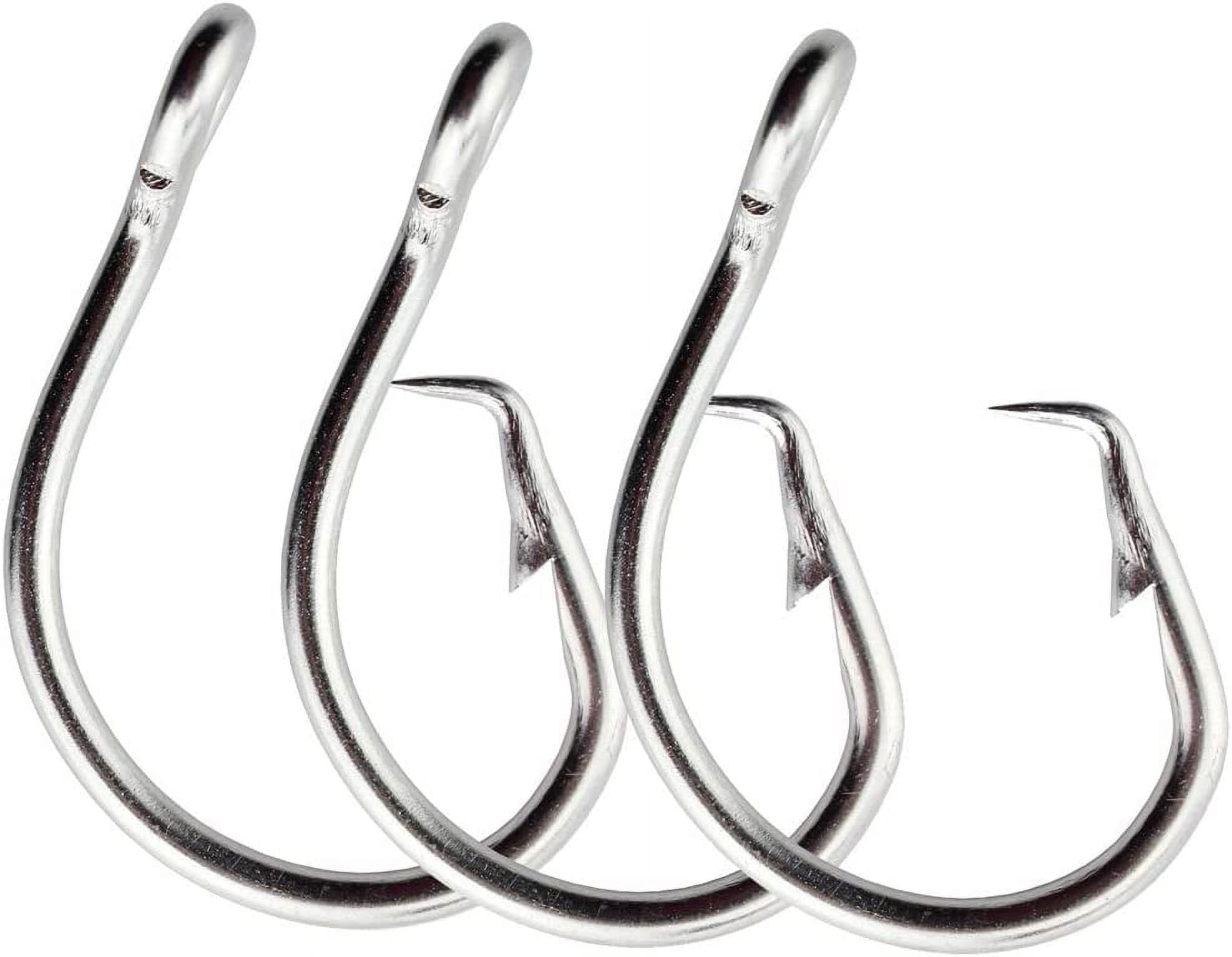 50Pcs Stainless Steel Circle Hook Short Shank Perfect in Line Extra Strong  for Saltwater Size 8/0 14/0 (12/0) 