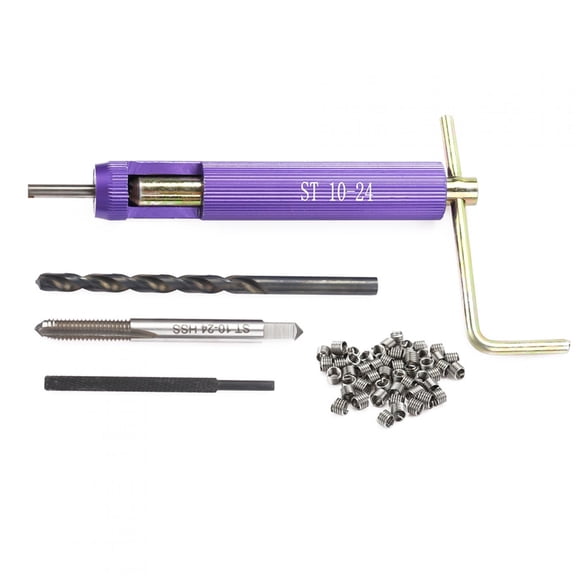 50Pcs Stainless Steel Helical Thread Repair Insert Kit - 10-24UNC x 1.5D Coiled Wire Inserts with Tap & Tool for Damaged Screw Holes