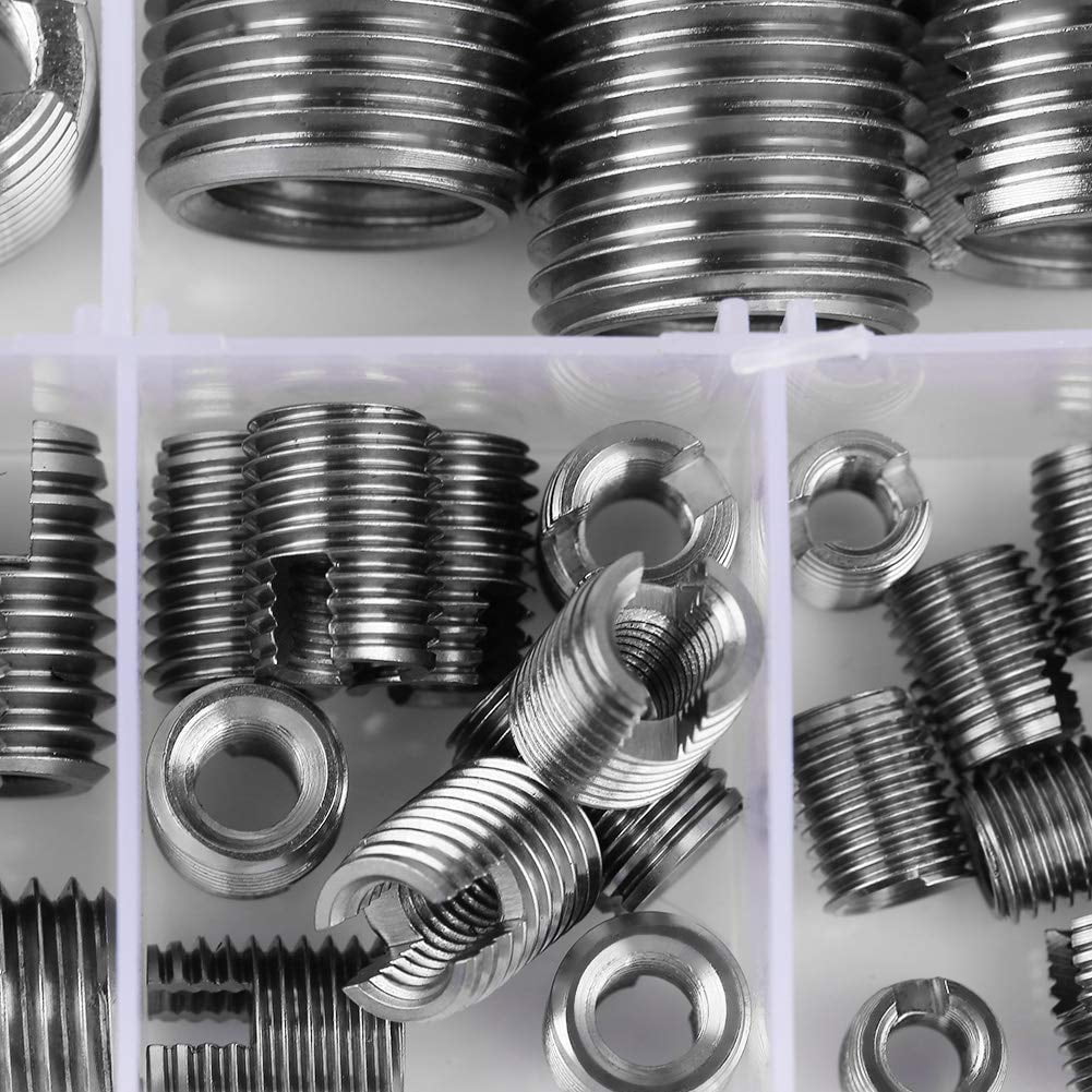 Threaded Insert Tapping 50Pcs Stainless Steel Inner Thread Self Tapping Thread Inserts Set ...