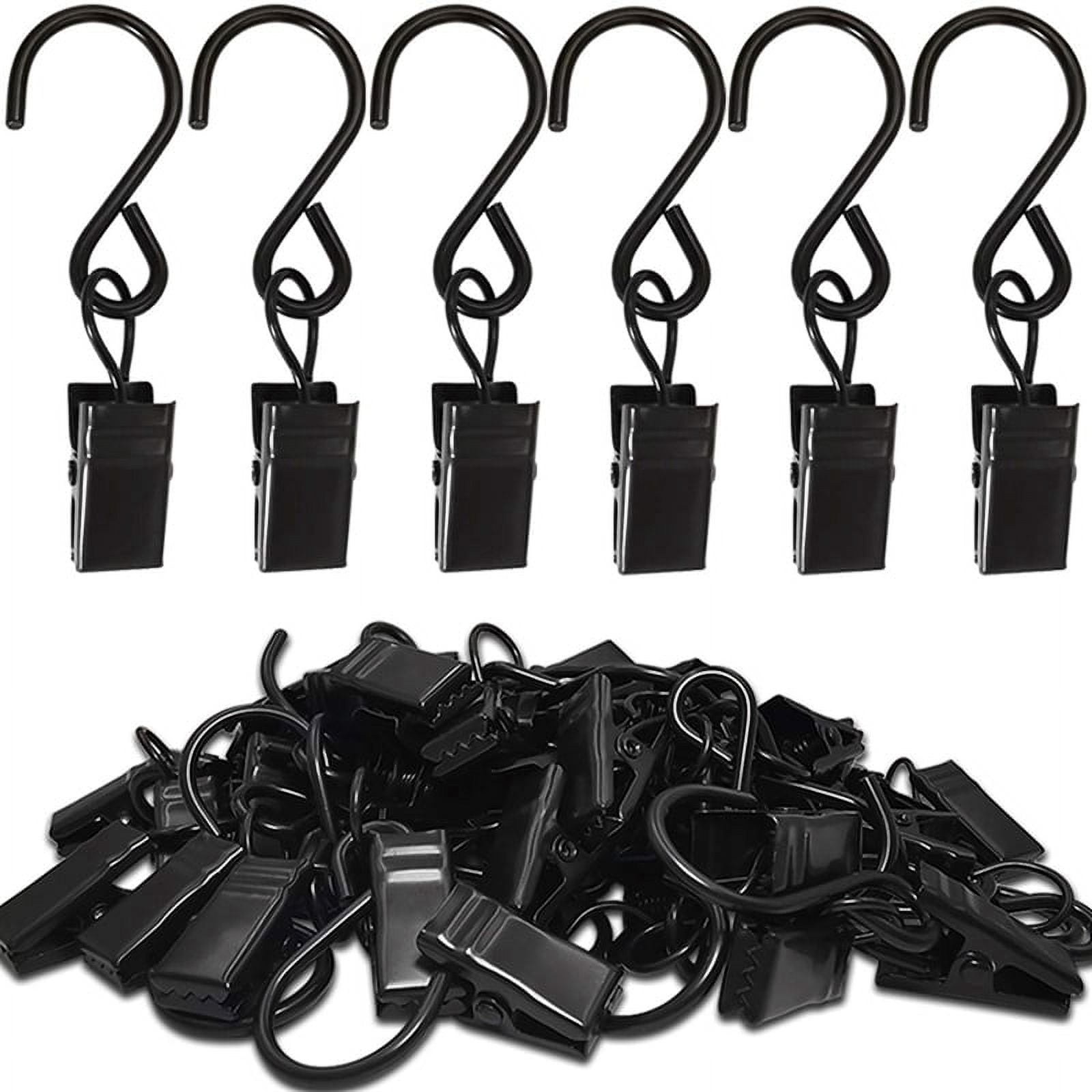 36 Pcs Metal Curtain Clips With S Hooks - Stainless Steel Hangers For Lights, Tents, Photos, Crafts