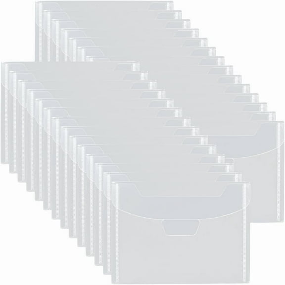 50Pcs Stamp Die Storage Pockets Stamp Pocket Bags Plastic Resealable Clear Envelope Craft Organizer Holder Pocket Bag Embossing Stamp Scrapbooking Crafts Storage (5 x 7 Inch) Clear 50pcs