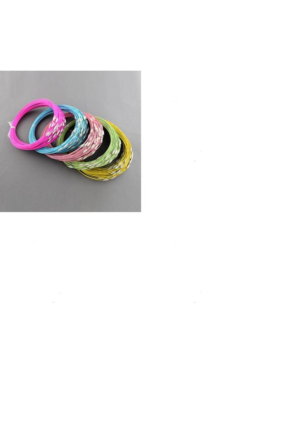 50Pcs Steel Wire Necklace Cord DIY Jewelry Making with Brass Screw Clasp Black 19-3/4 inch(50cm)