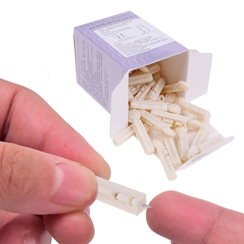 50Pcs Sterile 21G Lancets Single Use Blood Test Testing Kits Glucose
