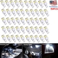 thumbnail image 1 of 50Pcs Super White T10 Wedge 5-SMD 5050 LED Light bulbs W5W 2825 158 192 168 194 US, 1 of 10