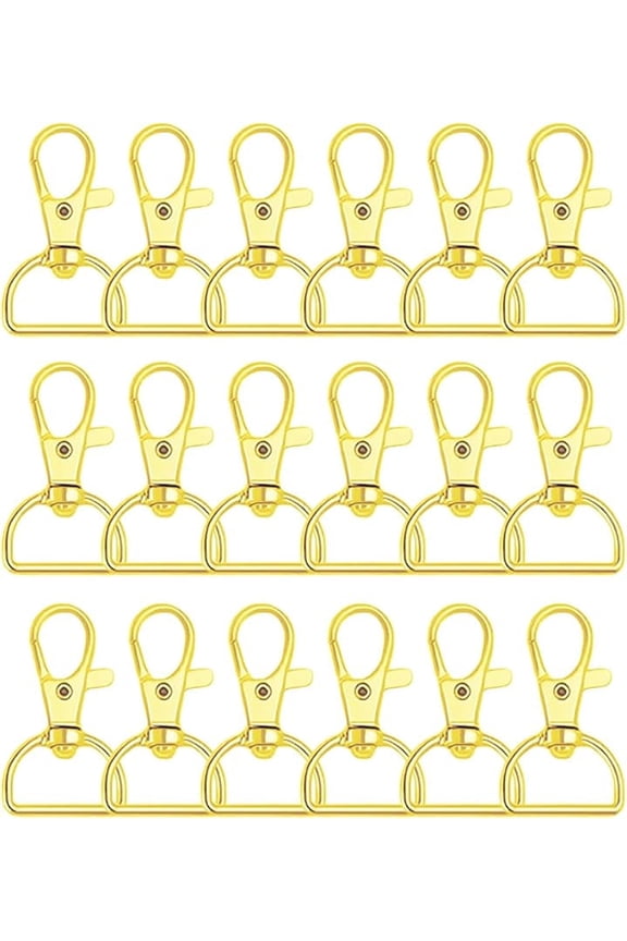 50Pcs Swivel Clasp Hooks D Ring Key Chain Clips, Metal Lobster Claw Clasps Trigger Clip Lanyard Snap Hook for Keychains Making Purse Hardware DIY Crafts 1 Inch Silver