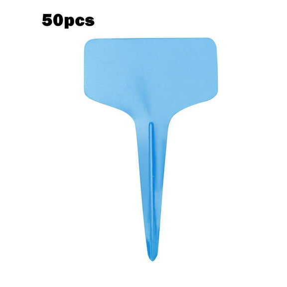 50Pcs T-Type Plant Tags，Waterproof Thick Plastic Plant Makers，6 x10cm Nursery Garden Labels(Blue)