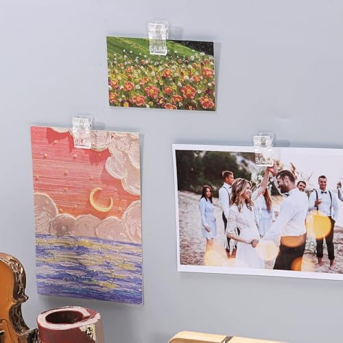 50Pcs Tapestry Hangers Include 25 Self Adhesive Clips 25 Magnetic Clips Tapestry Wall Clip for Hanging Photo Poster Home Office Decorations