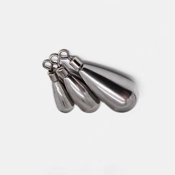 50Pcs Tear Drop Metal Drop Shot Weights Free Rig Fishing Sinkers 0.7g-2.7g
