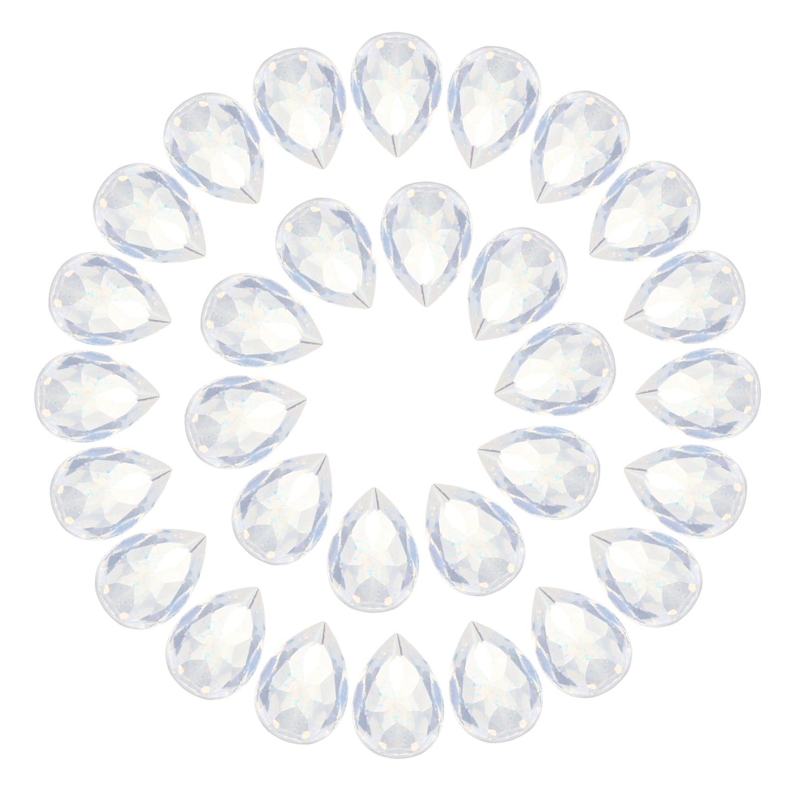 50Pcs Teardrop Rhinestone 10x14 mm Pointed Back Rhinestone Beads,Milky ...