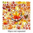 thumbnail image 1 of 50Pcs Thanksgiving Leaves Stickers, 5Cm Different Shapes And Patterns Creative Cartoon Plant Decals, Waterproof Removable Decorations For Suitcases Laptops Bicycles, 1 of 7