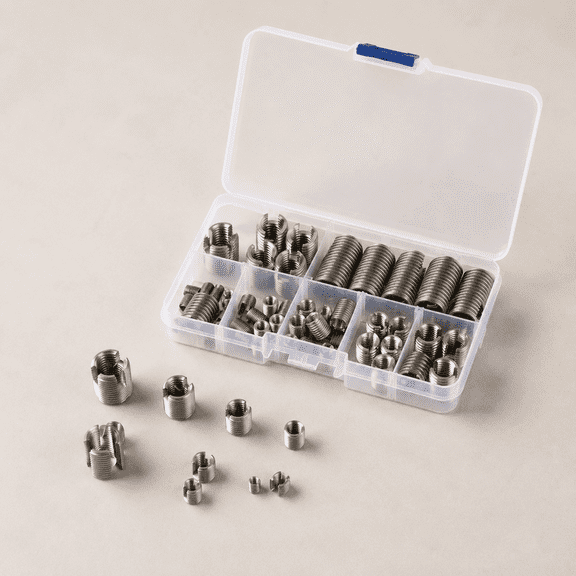 50Pcs Thread Inserts for Metal, M3 M4 M5 M6 M8 M10 M12 | Stainless Steel Inner Thread Self Tapping Threaded Inserts with a Storage Case
