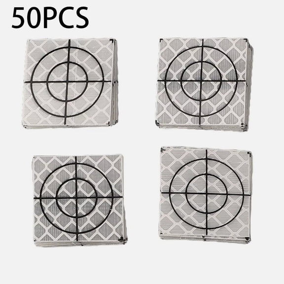 50Pcs Total Station Reflector Silver Reflective Target Total Station Measurement For Total Station Surveying Reflective Sticker 5X5Cm Smile Home