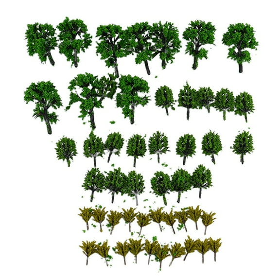 50Pcs Trees Model Train Railroad Wargame Diorama Scenery Landscape Scale Diy B Smile Home