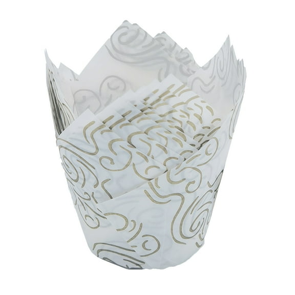 50Pcs Tulip Cupcake Greaseproof Paper Cupcake Liners for Baking Nonstick Heat Greaseproof Baking Wrappers Cake Greaseproof Paper Bakeware, Dusknt Kitchen Fork Clearance Sale! 50Pc Tulip Paper Cups