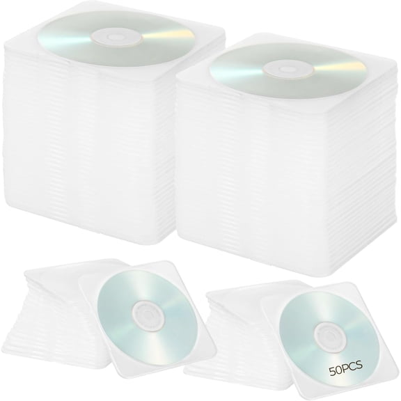50Pcs Ultra Slim CD Cases, Transparent DVD Cases 5.1 x 4.9 x 0.16 in, Soft Plastic CD Jewel Cases with Inner Teeth, Space-Saving CD DVD Case for Safe Storage$$Furniture