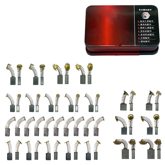 50Pcs Universals Carbon Brushes for Power Tool Accessories for Multiple Devices Including Cutter Packed in Iron Case