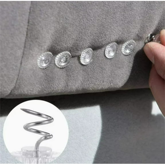 50Pcs Upholstery Headliner Pins Clear Heads Pins,Bed Skirt Pins,Anti-Slip Quilt Cover Clip,Upholstery Twist Pins Clear Head Upholstery Tacks Headliner Pins for Slipcovers,Bed Skirts,Furniture,Clear